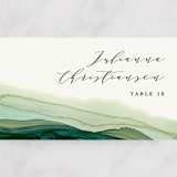 "Flow" - Place Cards in Emerald by Three Kisses Studio - Detail