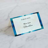 "Drops" - Place Cards in Sea by Bethania Lima - Folded with Free Guest Printing