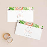"Posie Garden Bouquet" - Place Cards in Peach by Erika Firm - Front with Free Guest Printing