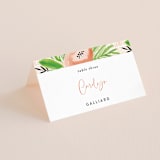 "Posie Garden Bouquet" - Place Cards in Peach by Erika Firm - Folded with Free Guest Printing