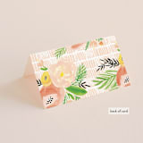 "Posie Garden Bouquet" - Place Cards in Peach by Erika Firm - Folded Back of Card