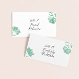 "Watercolor Delight" - Place Cards in Aqua by Petra Kern - Front with Free Guest Printing