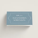 "Porcelain" - Place Cards in Delft Blue by Ashley DeMeyere - Folded with Free Guest Printing