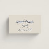 "Pavilion" - Place Cards in Navy by Petra Kern - Front with Free Guest Printing
