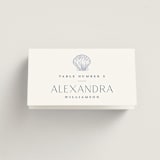 "Coastal Toile" - Place Cards in Periwinkle by Jenna Holcomb - Folded with Free Guest Printing