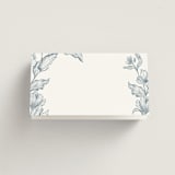 "Wreath In Bloom" - Place Cards in Lake by Leah Bisch - Blank front