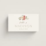 "Roses Crest" - Place Cards in Pomegranate by Everett Paper Goods - Front with Free Guest Printing