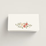 "Roses Crest" - Place Cards in Pomegranate by Everett Paper Goods - Folded Back of Card