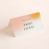 "Blend" - Place Cards in Honeysuckle by Sarah Lenger - Folded with Free Guest Printing
