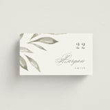 "Whispered Leaves" - Place Cards in Leaf by Kristie Kern - Front with Free Guest Printing
