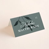 "Serafina" - Place Cards in Sage by Melanie Kosuge - Folded with Free Guest Printing