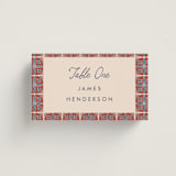 "Block Print Tile" - Place Cards in Terracotta by Katharine Watson - Front