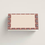 "Block Print Tile" - Place Cards in Terracotta by Katharine Watson - Blank Front