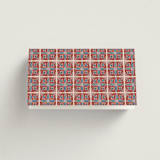 "Block Print Tile" - Place Cards in Terracotta by Katharine Watson - Folded Back of Card
