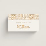 "Tribal Rythm" - Place Cards in Amber by Selima Akhter - Front