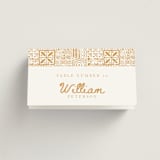 "Tribal Rythm" - Place Cards in Amber by Selima Akhter - Folded with Free Guest Printing