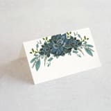 "Echeveria" - Place Cards in Prussian Blue by Susan Moyal - Blank front