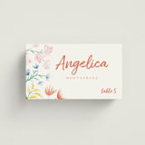 "Flora" - Place Cards in Peach by Zani van Zyl - Front