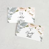 "Peony Floral Frame" - Place Cards in Cornflower by Alethea and Ruth - Front with Free Guest Printing