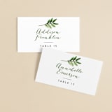 "Leaf Arc" - Place Cards in Sage by Ariel Rutland - Front with Free Guest Printing