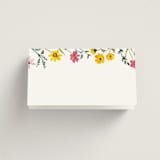 "Wildflower Wreath" - Place Cards in Peony by Yaling Hou Suzuki - Blank Front