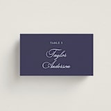 "Blooming Crest" - Place Cards in Plum by Cass Loh - Front
