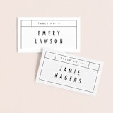 "Between the Lines" - Place Cards in Blazer by Fine and Dandy Paperie - Front with Free Guest Printing