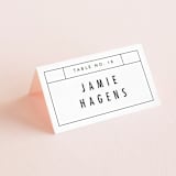 "Between the Lines" - Place Cards in Blazer by Fine and Dandy Paperie - Folded with Free Guest Printing