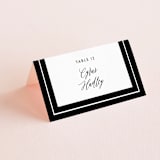 "Ribbon Border" - Place Cards in Tuxedo by Jill Means - Folded with Free Guest Printing