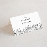 "Love In The City" - Place Cards in Pearl by Shiny Penny Studio - Folded with Free Guest Printing