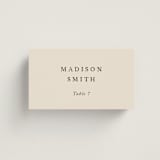 "Love Story" - Place Cards in Mocha by Jennifer Postorino - Front with Free Guest Printing