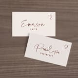 "Millennial" - Place Cards in Rose by Hooray Creative - Front with Free Guest Printing
