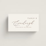 "Luxe script" - Place Cards in Pearl by Hooray Creative - Front with Free Guest Printing