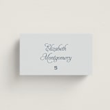 "Modernne" - Place Cards in Powder by Carolyn MacLaren - Front with Free Guest Printing
