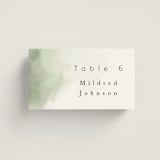 "Hillside" - Place Cards in Moss by Hannah Williams - Front with Free Guest Printing