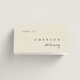 "Simply" - Place Cards in Linen by Brianne Larsen - Folded with Free Guest Printing