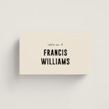 "Spin" - Place Cards in Cream by Pixel and Hank - Front with Free Guest Printing