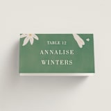 "Friendly Flowers" - Place Cards in Emerald by Ani Somi - Folded with Free Guest Printing