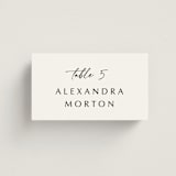 "Belle Romance" - Place Cards in Onyx by Katherine Moynagh - Front with Free Guest Printing