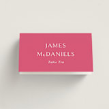 "Everlasting" - Place Cards in Carnation by Jennifer Postorino - Folded with Free Guest Printing