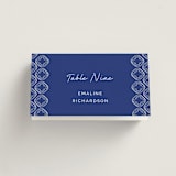 "Santorini" - Place Cards in Cerulean by Zani van Zyl - Folded with Free Guest Printing