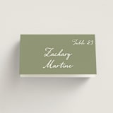 "Handwritten" - Place Cards in Moss by Cass Loh - Folded with Free Guest Printing