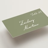 "Handwritten" - Place Cards in Moss by Cass Loh - Detail