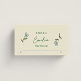 "The Pairfect" - Place Cards in Waterlily by Helena Vitto - Front with Free Guest Printing