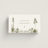 "Rancho" - Place Cards in Verde by Megan Davis - Front with Free Guest Printing