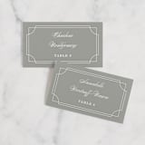 "Framed Details" - Place Cards in Pebble by Kimberly FitzSimons - Front with Free Guest Printing