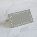 "Framed Details" - Place Cards in Pebble by Kimberly FitzSimons - Blank front