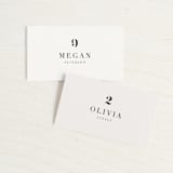 "Modern Initials" - Place Cards in Buttercream by Lori Wemple - Front with Free Guest Printing