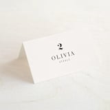 "Modern Initials" - Place Cards in Buttercream by Lori Wemple - Folded with Free Guest Printing
