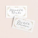 "Ornate Monogram" - Place Cards in Faux Gold by Kristen Smith - Front with Free Guest Printing